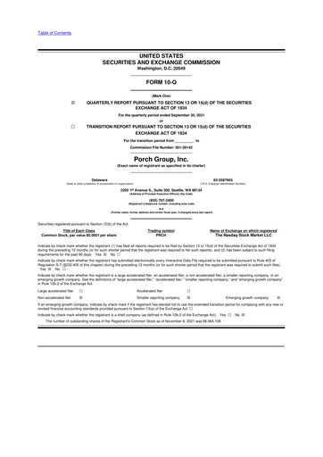 Thumbnail Porch Group 10-Q Quarterly Report FY2021 