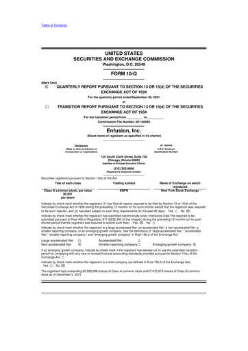 Thumbnail Enfusion 10-Q Quarterly Report FY2021 