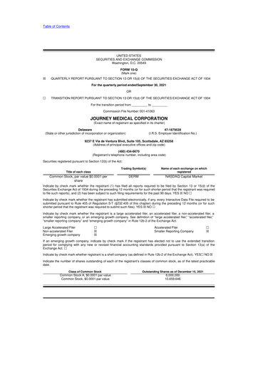 Miniature Journey Medical 10-Q Rapport trimestriel 2021 