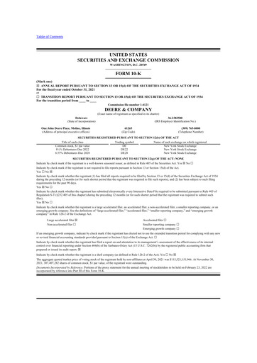 Thumbnail Deere & Company (John Deere) 10-K Annual Report 2021