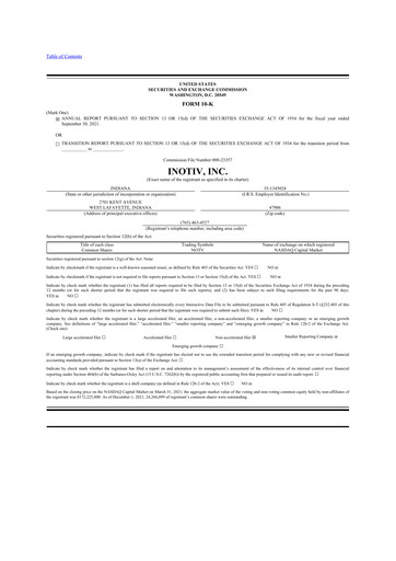 Vorschaubild Inotiv 10-K Jahresbericht 2021