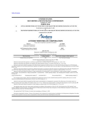 Thumbnail Antero Midstream
 10-K Annual Report 2021