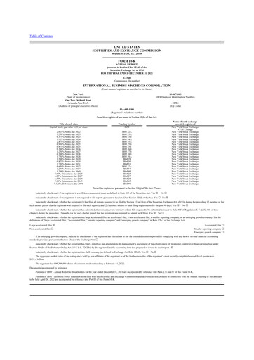 Thumbnail IBM 10-K Annual Report 2021