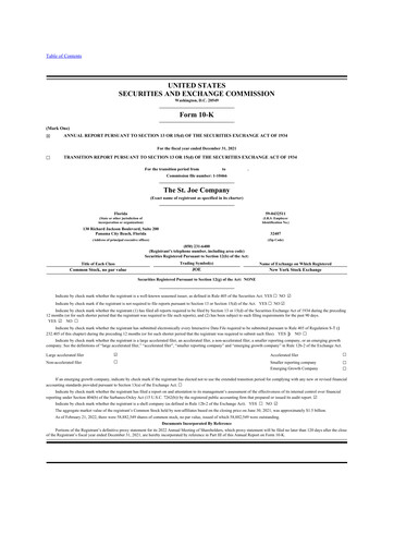 Thumbnail St. Joe Company
 10-K Annual Report 2021