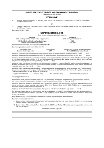 Thumbnail UFP Industries
 10-K Annual Report 2021