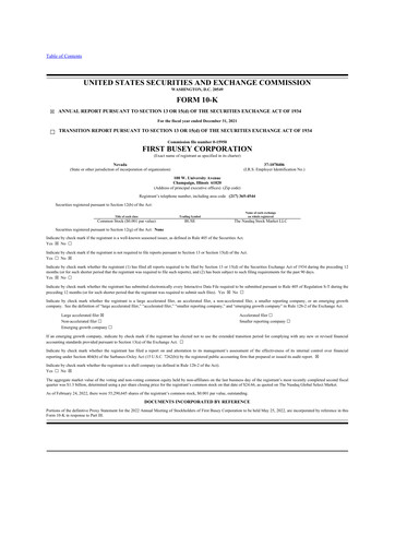 Thumbnail First Busey 10-K Annual Report 2021