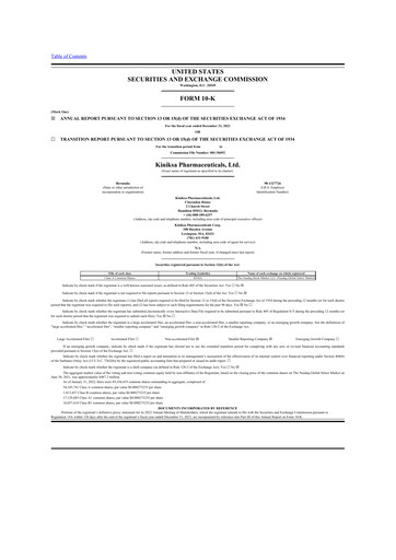 Thumbnail Kiniksa Pharmaceuticals
 10-K Annual Report 2021