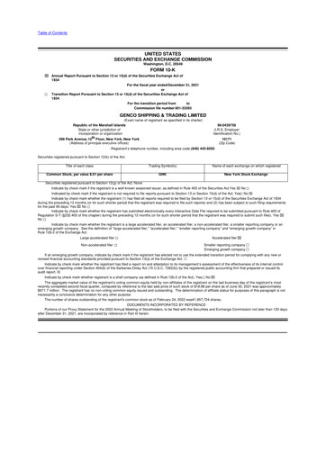 Thumbnail Genco Shipping & Trading 10-K Annual Report 2021