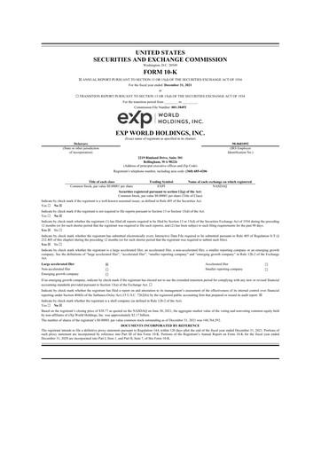 Thumbnail eXp World Holdings
 10-K Annual Report 2021