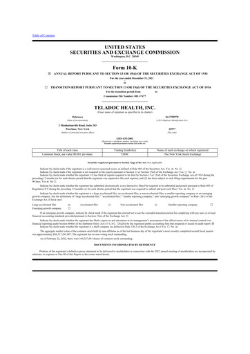 Thumbnail Teladoc Health
 10-K Annual Report 2021