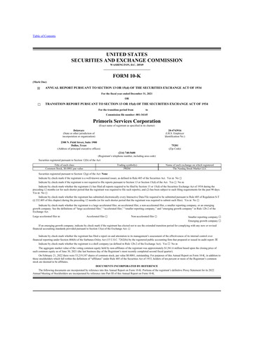 Thumbnail Primoris Services Corporation
 10-K Annual Report 2021