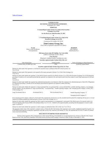 Thumbnail 22nd Century Group
 10-K Annual Report 2021