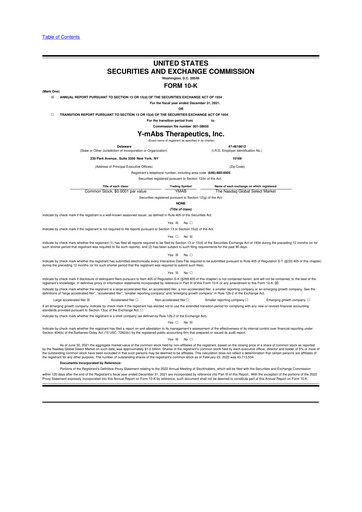 Thumbnail Y-mAbs Therapeutics
 10-K Annual Report 2021