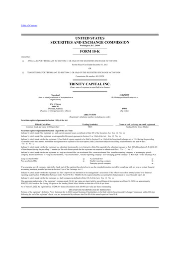 Thumbnail Trinity Capital 10-K Annual Report 