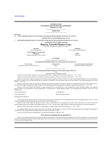 Thumbnail Runway Growth Finance 10-K Annual Report 
