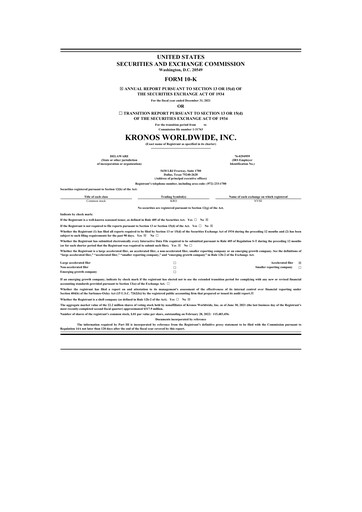 Thumbnail Kronos Worldwide 10-K Annual Report 2021