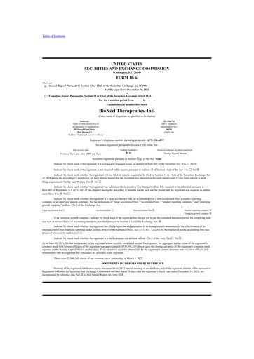 Vorschaubild BioXcel Therapeutics 10-K Jahresbericht 2021