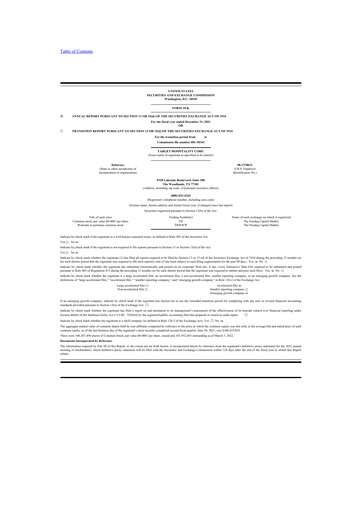 Vorschaubild Target Hospitality 10-K Jahresbericht 2021