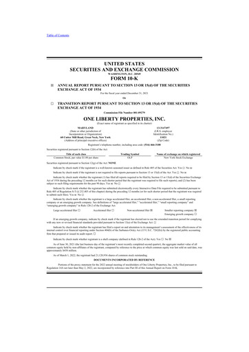 Thumbnail One Liberty Properties 10-K Annual Report 2021