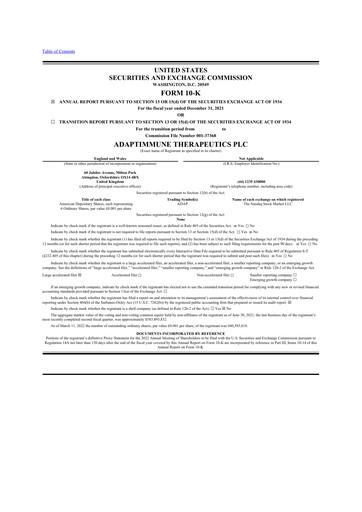 Thumbnail Adaptimmune Therapeutics 10-K Annual Report 2021