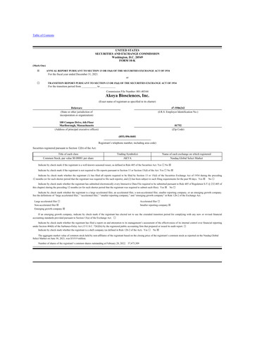 Thumbnail Akoya Biosciences 10-K Annual Report 2021