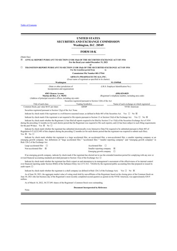 Vorschaubild Armata Pharmaceuticals 10-K Jahresbericht 2021