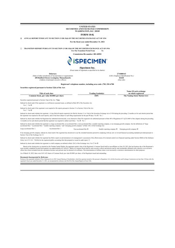 Vorschaubild iSpecimen 10-K Jahresbericht 2021