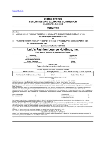 Thumbnail Lulu's Fashion Lounge 10-K Annual Report 2021