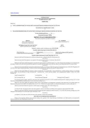 Thumbnail Trinity Place Holdings
 10-K Annual Report 2021