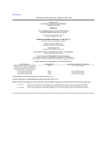 Thumbnail Fomento Económico Mexicano (FEMSA) 20-F Annual Report 2021