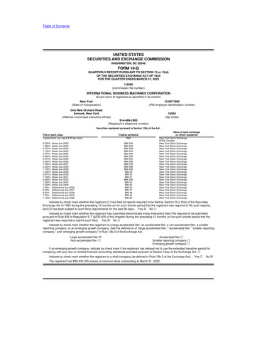 Thumbnail IBM 10-Q Quarterly Report FY2022 