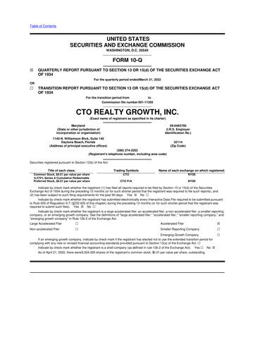 Thumbnail CTO Realty Growth 10-Q Quarterly Report FY2022 