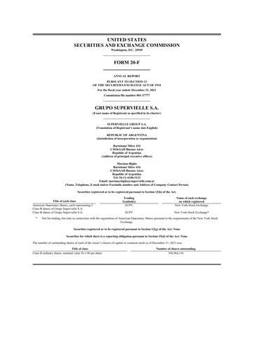 Vorschaubild Grupo Supervielle 20-F Jahresbericht 2021