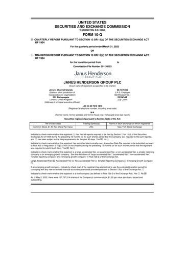 Thumbnail Janus Henderson
 10-Q Quarterly Report FY2022 