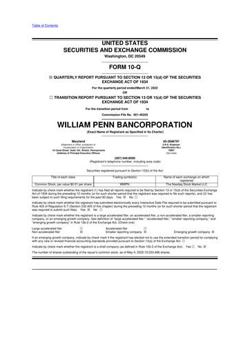 Thumbnail William Penn Bancorporation 10-Q Quarterly Report FY2022 