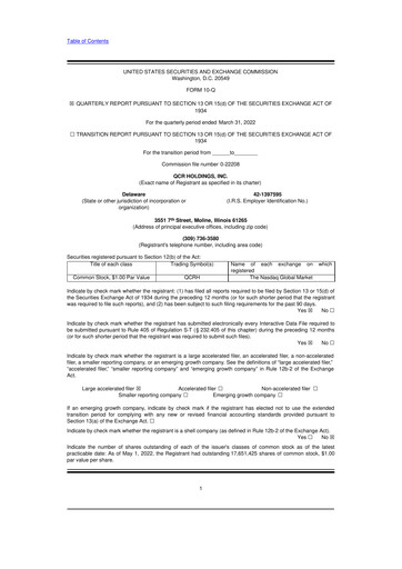 Miniature QCR Holdings
 10-Q Rapport trimestriel 2022 