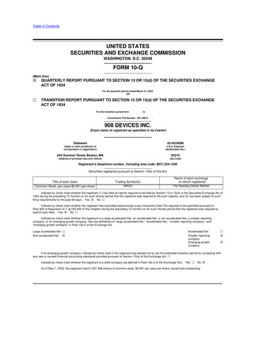 Thumbnail 908 Devices 10-Q Quarterly Report FY2022 