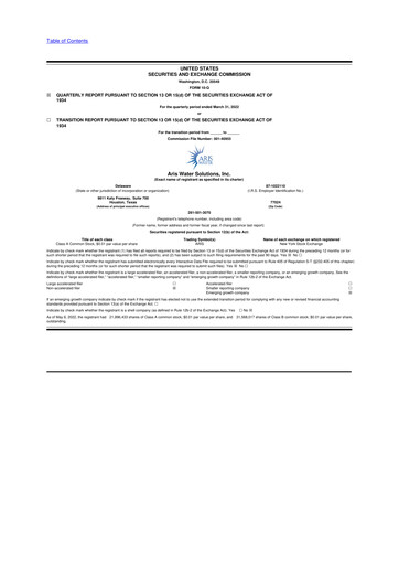 Thumbnail Aris Water Solutions 10-Q Quarterly Report FY2022 