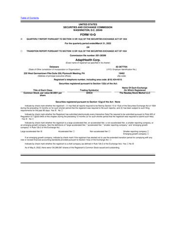 Thumbnail AdaptHealth 10-Q Quarterly Report FY 