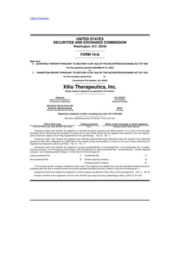 Thumbnail Xilio Therapeutics 10-Q Quarterly Report FY2022 