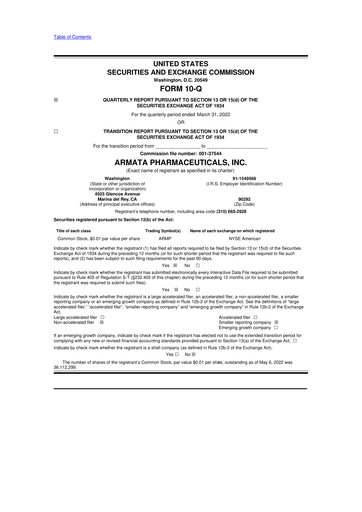 Thumbnail Armata Pharmaceuticals 10-Q Quarterly Report FY2022 