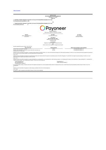 Thumbnail Payoneer 10-Q Quarterly Report FY 