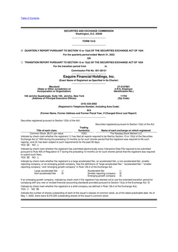 Thumbnail Esquire Financial Holdings 10-Q Quarterly Report FY2022 