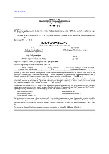 Thumbnail Hurco Companies 10-Q Quarterly Report FY2022 