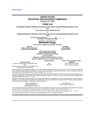 Thumbnail Skillsoft 10-Q Quarterly Report FY 