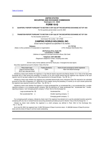 Thumbnail Camping World
 10-Q Quarterly Report FY2022 