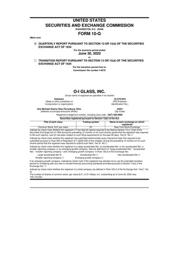 Thumbnail O-I Glass
 10-Q Quarterly Report FY2022 