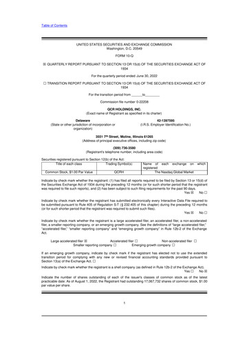 Miniature QCR Holdings
 10-Q Rapport trimestriel 2022 
