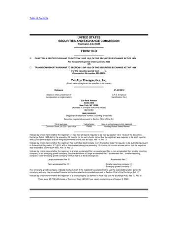 Thumbnail Y-mAbs Therapeutics
 10-Q Quarterly Report FY2021 