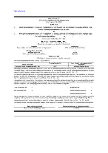Miniature Nuvectis Pharma 10-Q Rapport trimestriel  